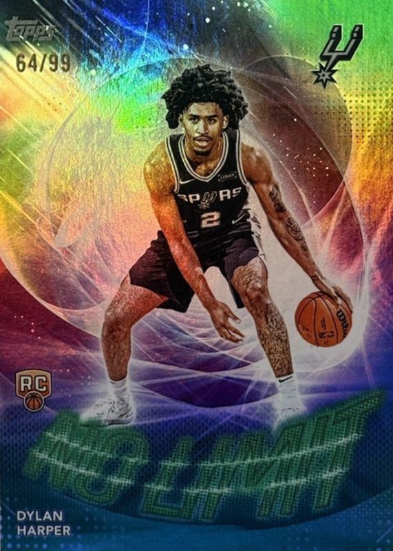Dylan Harper 2025 Topps #NL-2 No Limit - Green Rainbow /99 Rookie RAW