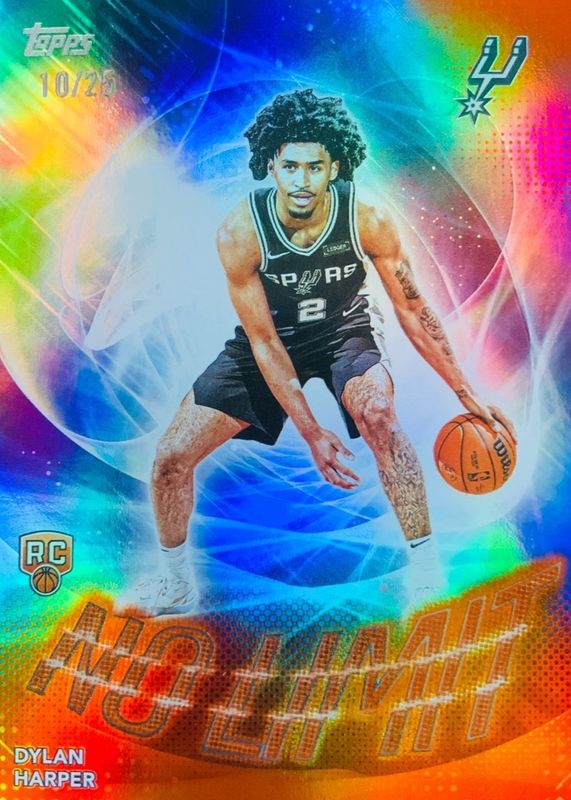 Dylan Harper 2025 Topps #NL-2 No Limit - Orange Rainbow /25 Rookie RAW