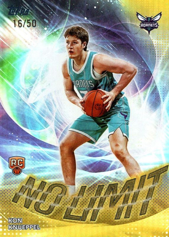 Kon Knueppel 2025 Topps #NL-4 No Limit - Gold Rainbow /50 Rookie RAW