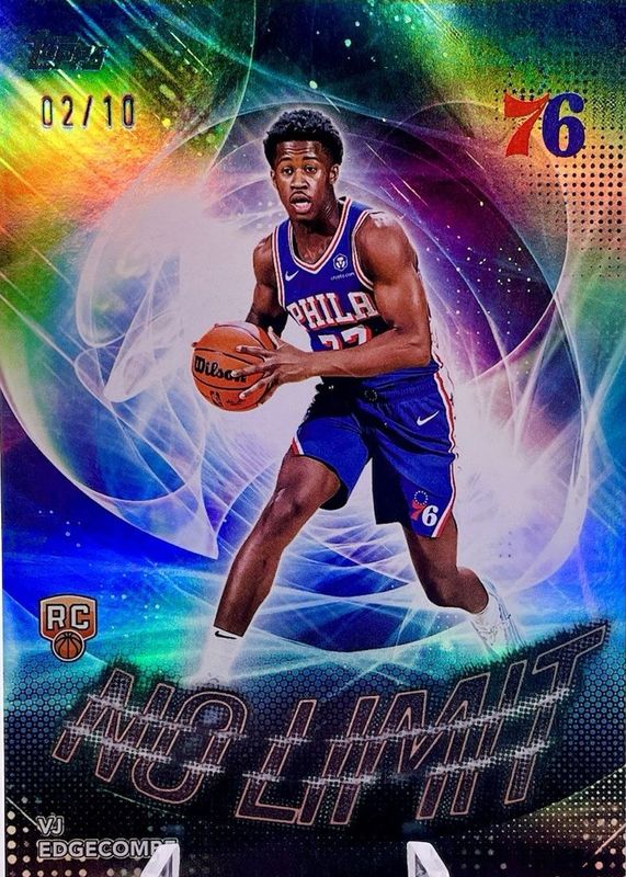 VJ Edgecombe 2025 Topps #NL-3 No Limit - Black Rainbow /10 Rookie RAW