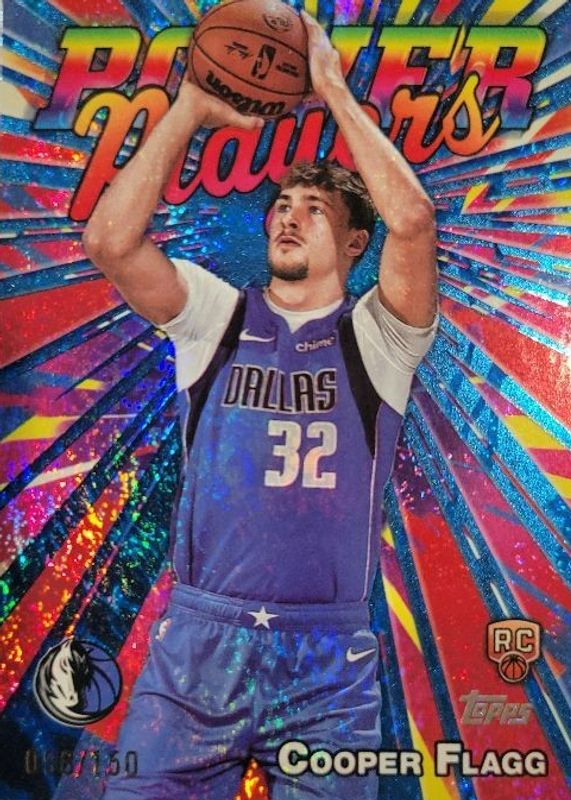Cooper Flagg 2025 Topps #PP-16 Power Players - Blue Holo Foil /150 Rookie RAW