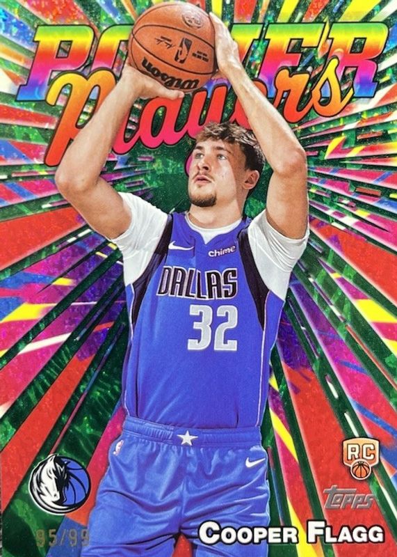 Cooper Flagg 2025 Topps #PP-16 Power Players - Green Holo Foil /99 Rookie RAW