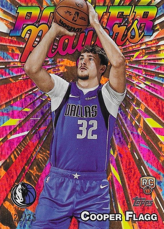 Cooper Flagg 2025 Topps #PP-16 Power Players - Orange Holo Foil /25 Rookie RAW