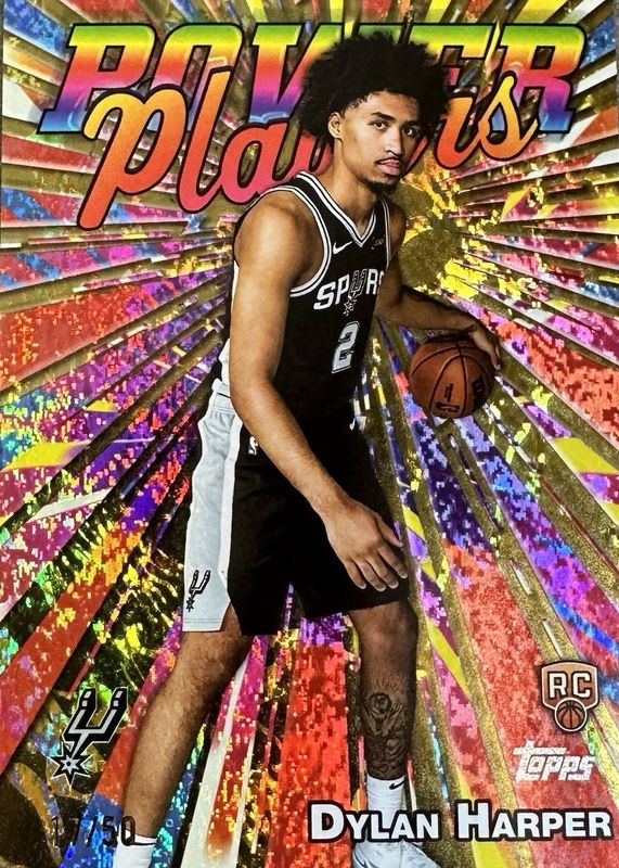 Dylan Harper 2025 Topps #PP-17 Power Players - Gold Holo Foil /50