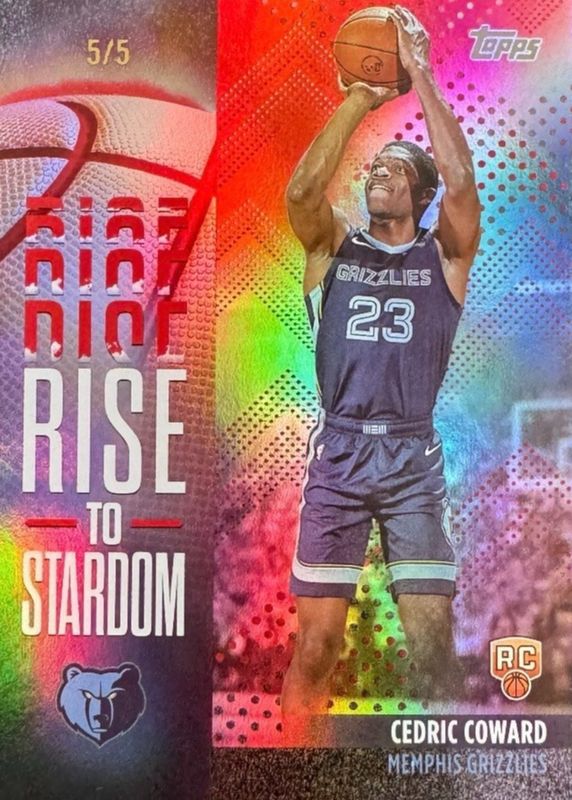 Cedric Coward 2025 Topps #RTS-11 Rise to Stardom - Red Rainbow /5 Rookie RAW