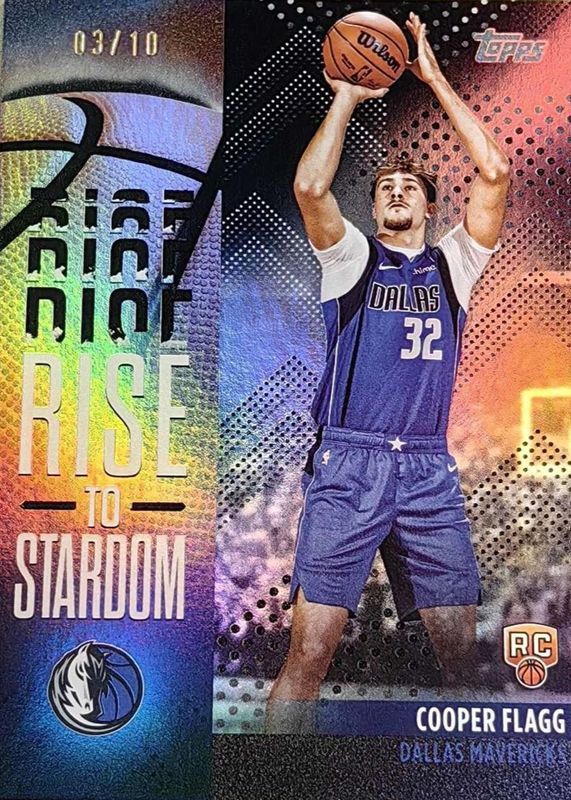 Cooper Flagg 2025 Topps #RTS-1 Rise to Stardom - Black Rainbow /10 Rookie RAW
