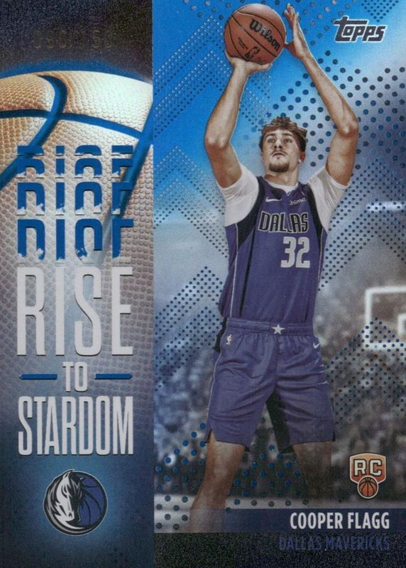 Cooper Flagg 2025 Topps #RTS-1 Rise to Stardom - Blue Rainbow /150 Rookie RAW