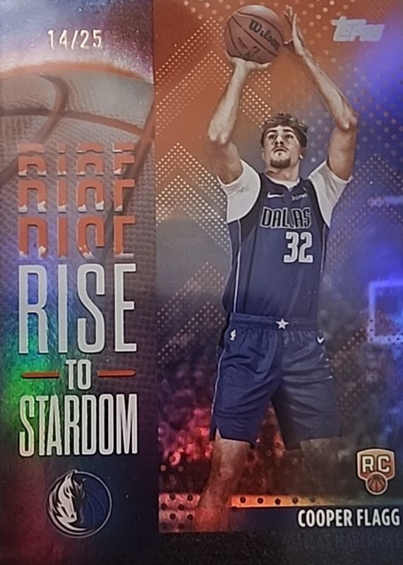 Cooper Flagg 2025 Topps #RTS-1 Rise to Stardom - Orange Rainbow /25 Rookie RAW