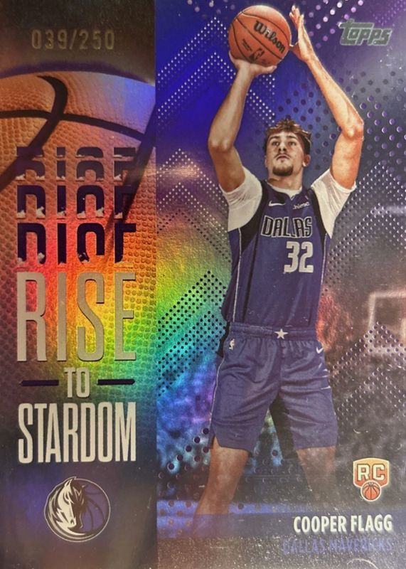 Cooper Flagg 2025 Topps #RTS-1 Rise to Stardom - Purple Rainbow /250 Rookie SGC 9.5
