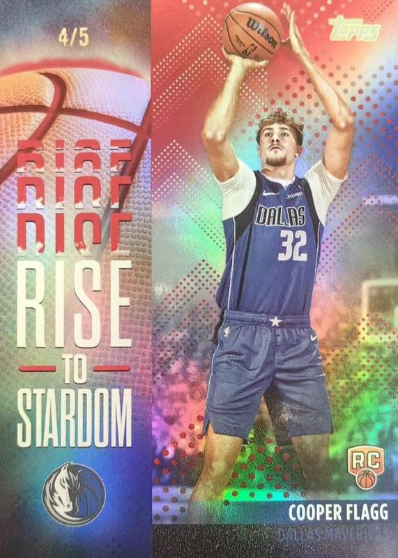 Cooper Flagg 2025 Topps #RTS-1 Rise to Stardom - Red Rainbow /5 Rookie RAW
