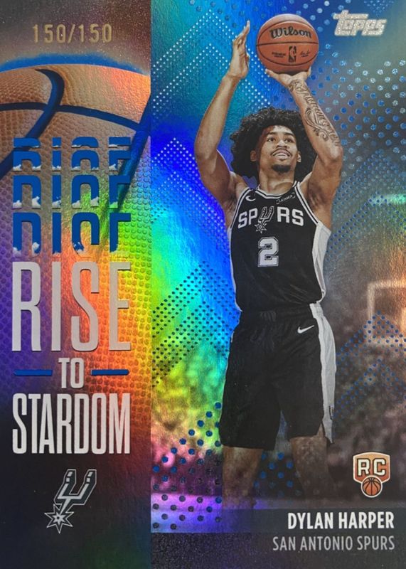 Dylan Harper 2025 Topps #RTS-2 Rise to Stardom - Blue Rainbow /150 Rookie RAW
