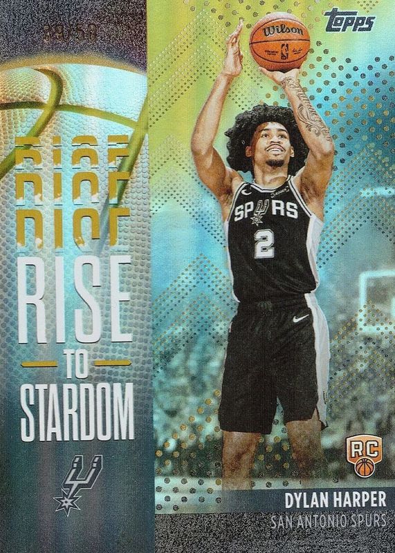 Dylan Harper 2025 Topps #RTS-2 Rise to Stardom - Gold Rainbow /50 Rookie RAW