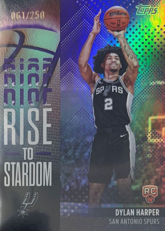 Dylan Harper 2025 Topps #RTS-2 Rise to Stardom - Purple Rainbow /250 Rookie RAW