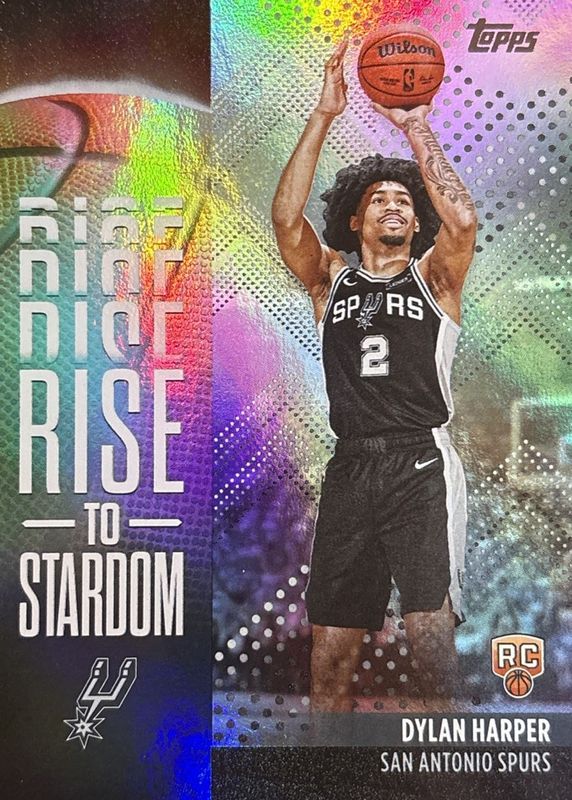 Dylan Harper 2025 Topps #RTS-2 Rise to Stardom - Rainbow Foilboard Rookie SGC 10