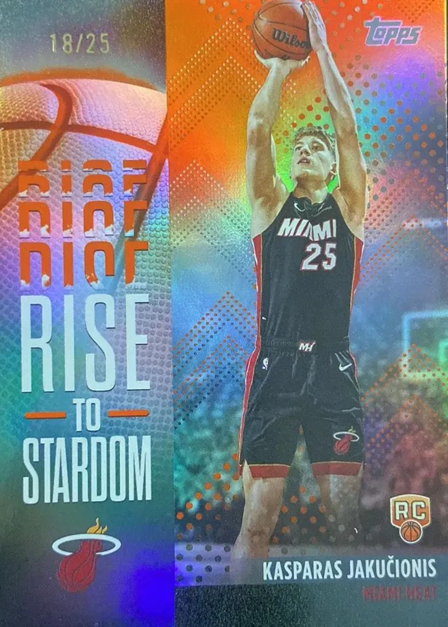 Kasparas Jakucionis 2025 Topps #RTS-20 Rise to Stardom - Orange Rainbow ...