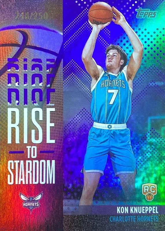 Kon Knueppel 2025 Topps #RTS-4 Rise to Stardom - Purple Rainbow /250 Rookie RAW