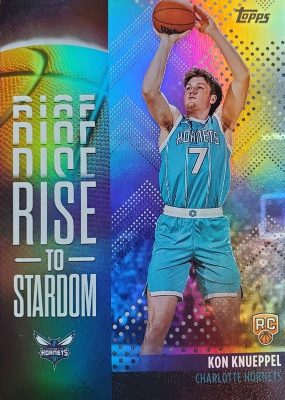 Kon Knueppel 2025 Topps #RTS-4 Rise to Stardom - Rainbow Foilboard Rookie RAW