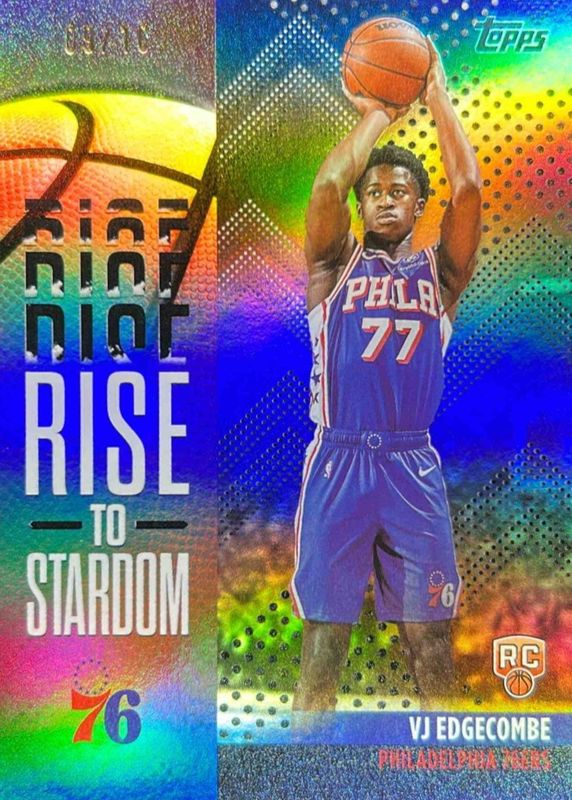 VJ Edgecombe 2025 Topps #RTS-3 Rise to Stardom - Black Rainbow /10 Rookie RAW