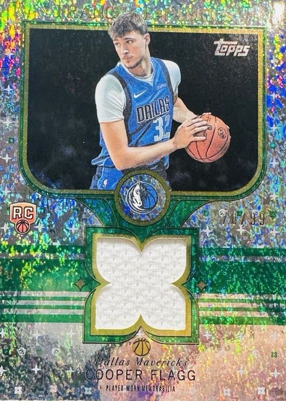 Cooper Flagg 2025 Topps #FF-CF Franchise Fabrics - Green Holo Foil /99 Rookie RAW