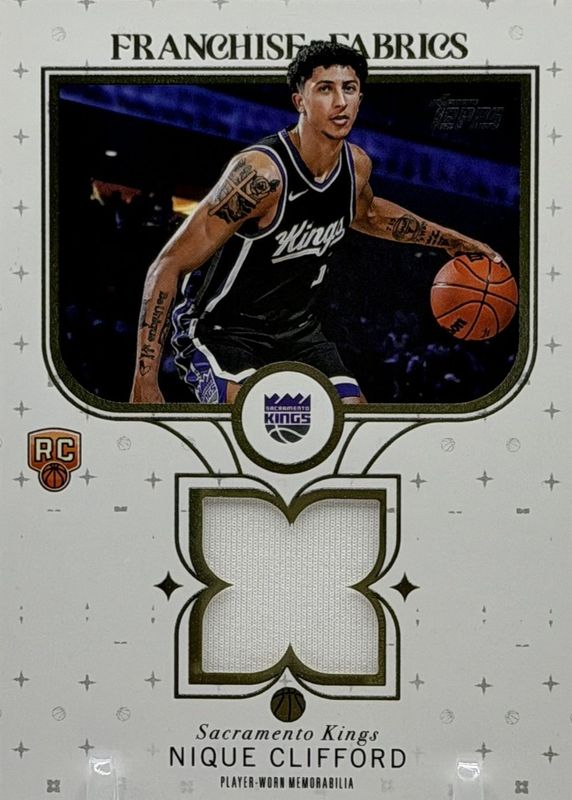 Nique Clifford 2025 Topps #FF-NC Franchise Fabrics Rookie RAW