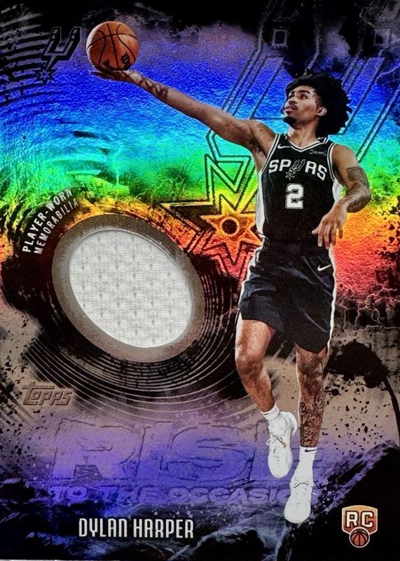 Dylan Harper 2025 Topps #RTO-DH Rise to the Occasion Relics - Rainbow Foilboard Rookie RAW