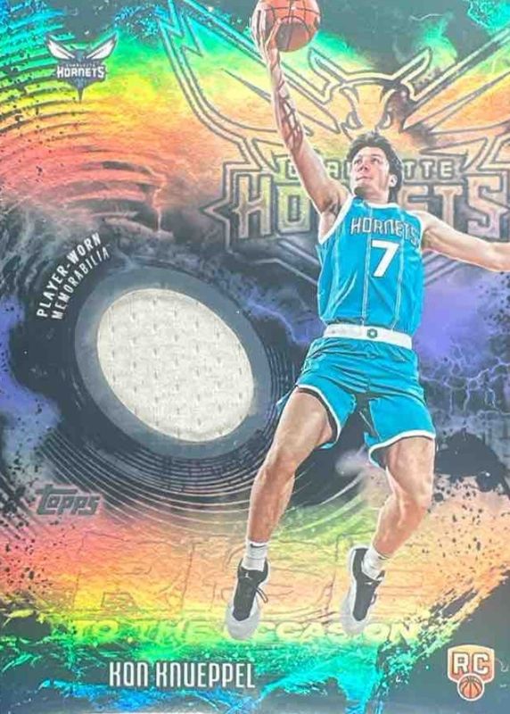 Kon Knueppel 2025 Topps #RTO-KK Rise to the Occasion Relics - Rainbow Foilboard Rookie RAW