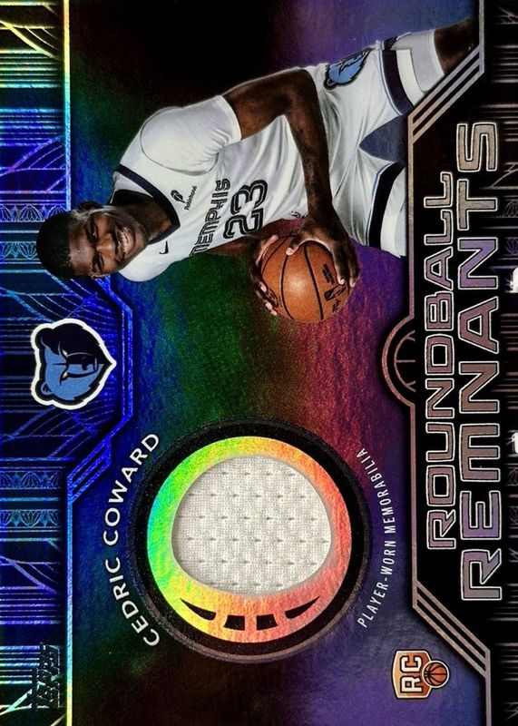 Cedric Coward 2025 Topps #RRR-CC Rookie Roundball Remnants - Rainbow Foilboard RAW