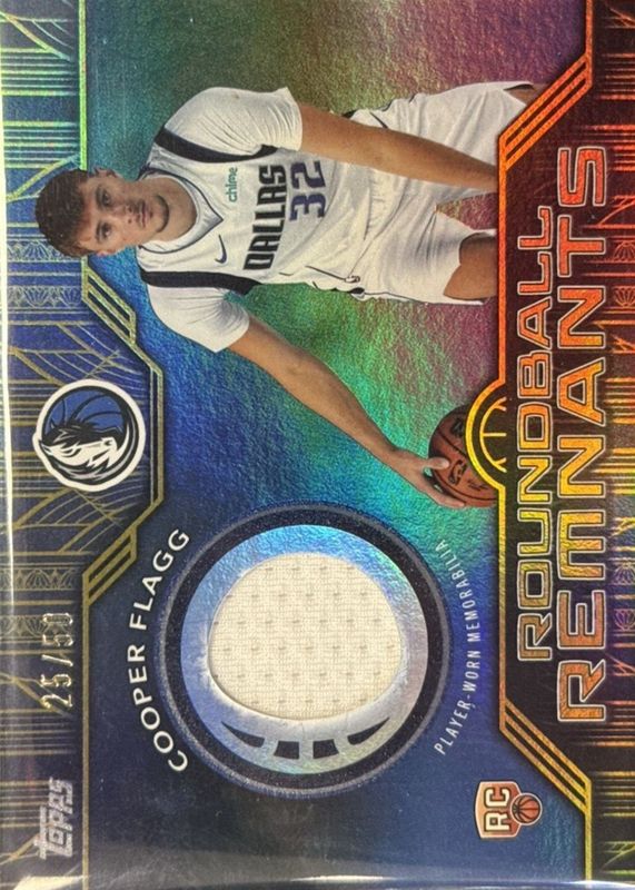 2025 Topps #RRR-CF Rookie Roundball Remnants - Gold Rainbow /50