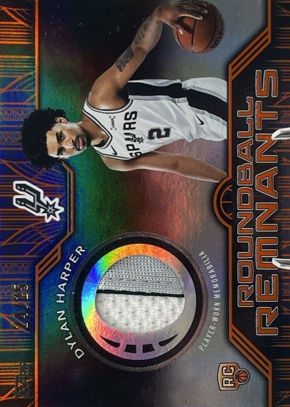 Dylan Harper 2025 Topps #RRR-DH Rookie Roundball Remnants - Orange Rainbow /25 RAW