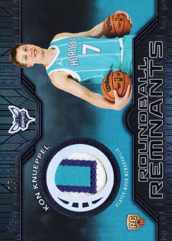 Kon Knueppel 2025 Topps #RRR-KK Rookie Roundball Remnants - Black Rainbow /10 RAW