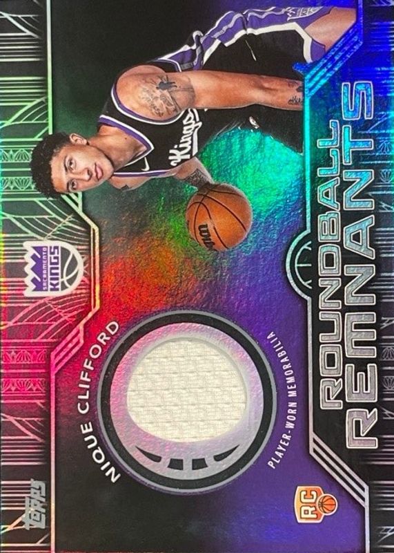 2025 Topps #RRR-NC Rookie Roundball Remnants - Rainbow Foilboard