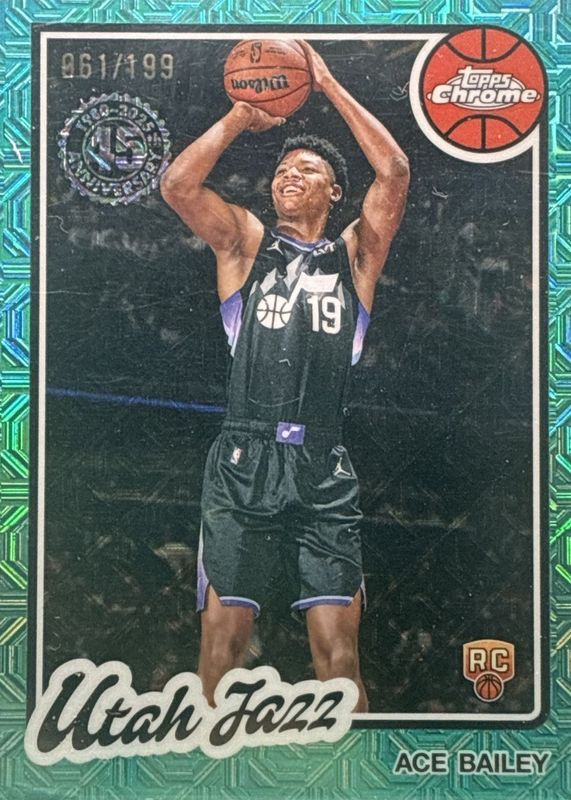 Ace Bailey 2025 Topps Silver Pack #TC-AB 1980-81 Topps Chrome - Aqua Refractor /199 Rookie RAW