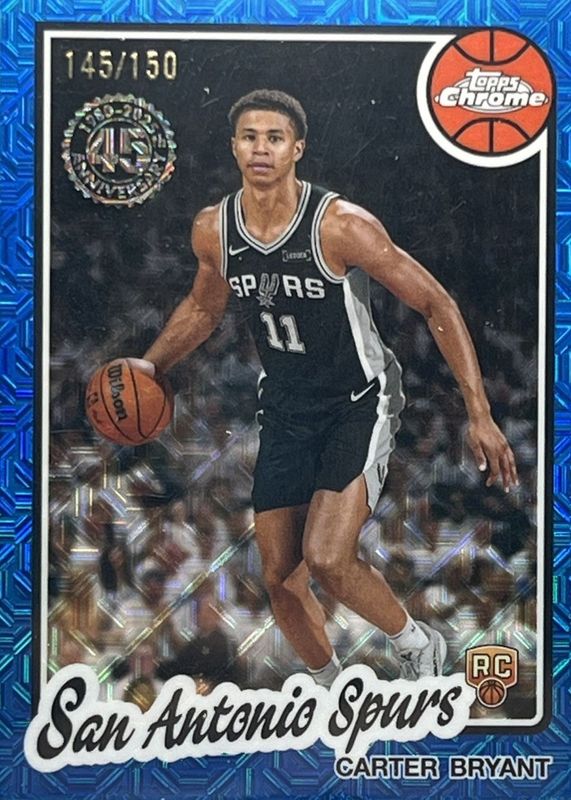 Carter Bryant 2025 Topps Silver Pack #TC-CY 1980-81 Topps Chrome - Blue Refractor /150 Rookie PSA 10