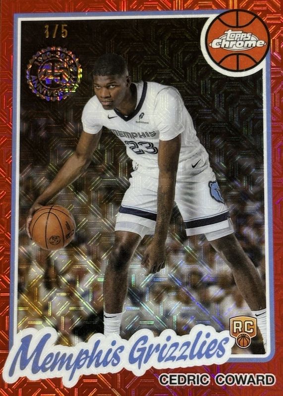 Cedric Coward 2025 Topps Silver Pack #TC-CO 1980-81 Topps Chrome - Red Refractor /5 Rookie RAW