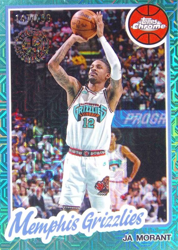 Ja Morant 2025 Topps Silver Pack #TC-JMA 1980-81 Topps Chrome - Aqua Refractor /199 RAW