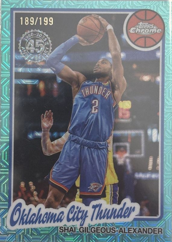 Shai Gilgeous-Alexander 2025 Topps Silver Pack #TC-SG 1980-81 Topps Chrome - Aqua Refractor /199 RAW