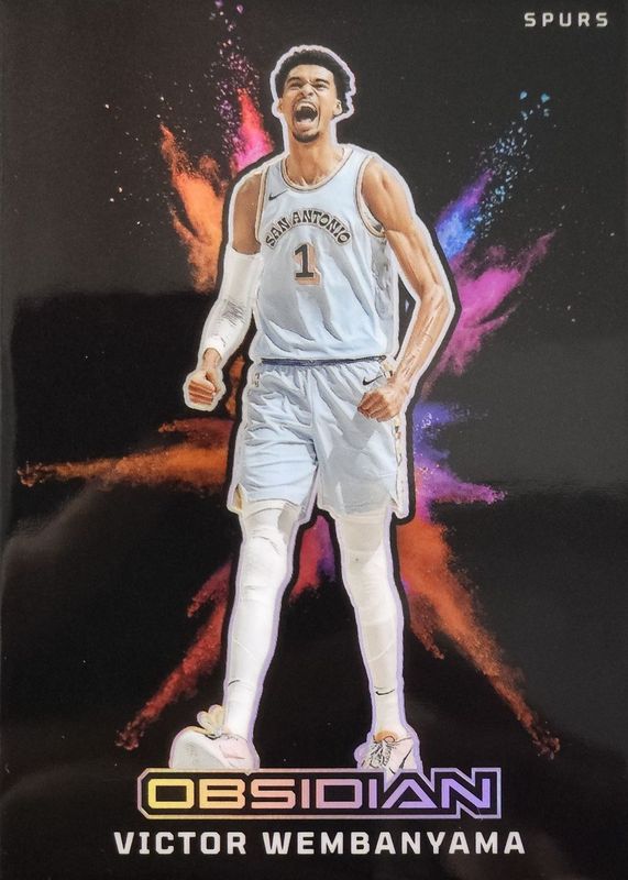 Victor Wembanyama 2024 Obsidian #5 Black Color Blast /(SSP) RAW