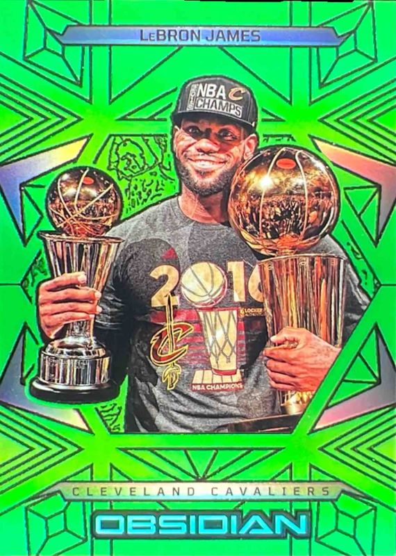 LeBron James 2024 Obsidian #181 Electric Etch Green Flood /25 RAW