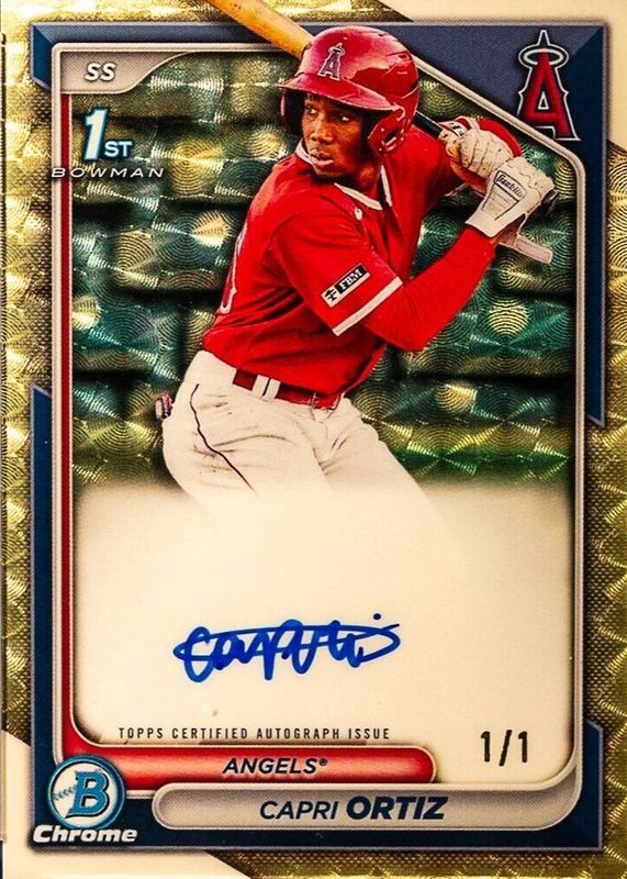 Capri Ortiz 2024 Bowman #CPA-CO Chrome Prospect Auto - Superfractor /1 (1st) RAW