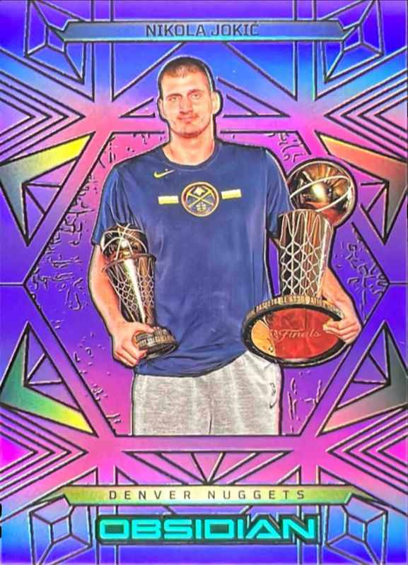 Nikola Jokic 2024 Obsidian #184 Electric Etch Purple Flood /75 RAW