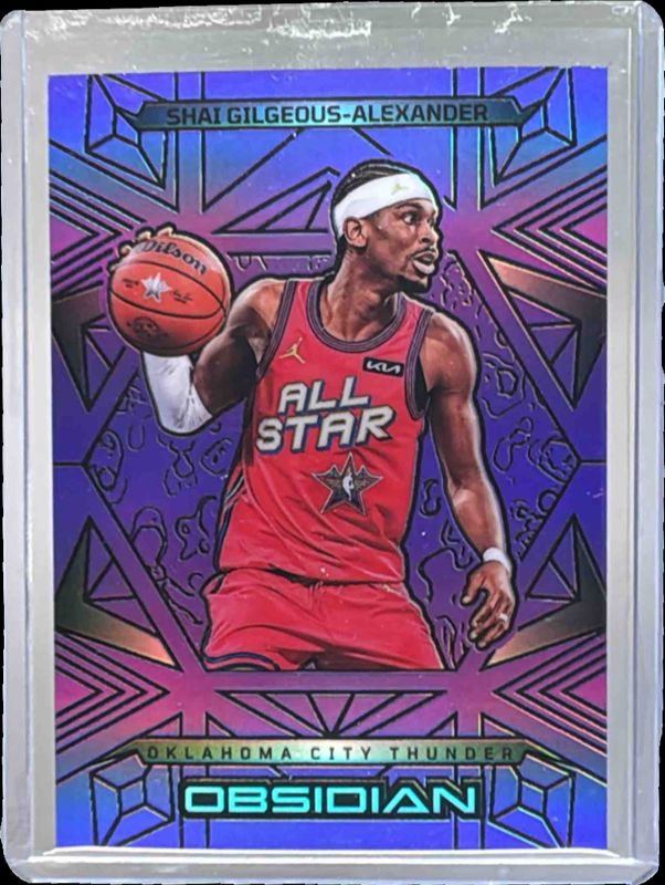 Shai Gilgeous-Alexander 2024 Obsidian #200 Electric Etch Purple Flood /75 RAW
