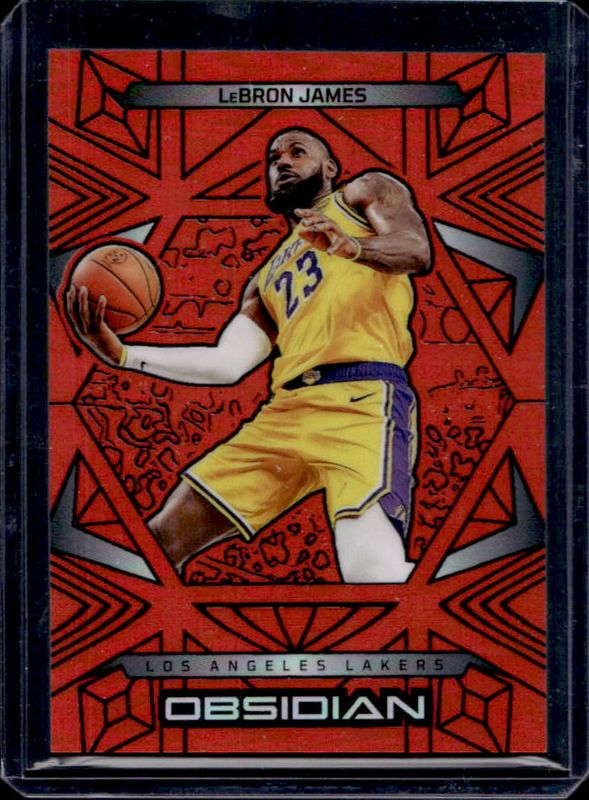 LeBron James 2024 Obsidian #39 Electric Etch Orange Flood /125 RAW