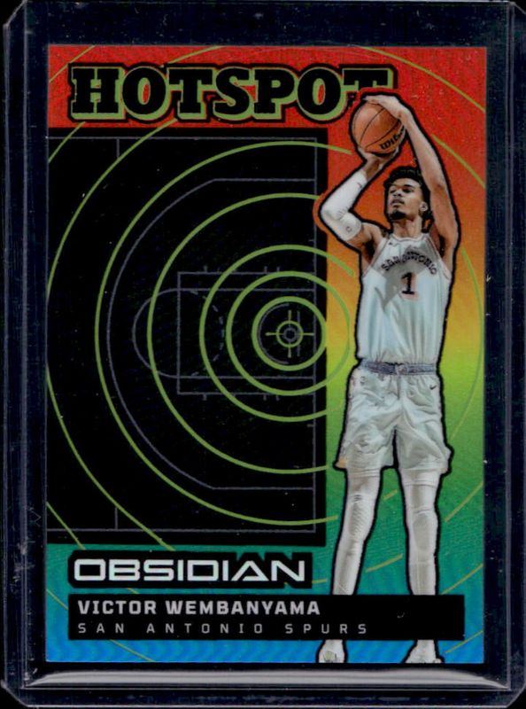 Victor Wembanyama 2024 Obsidian #8 Hotspot - Electric Etch Hot Springs /15 RAW