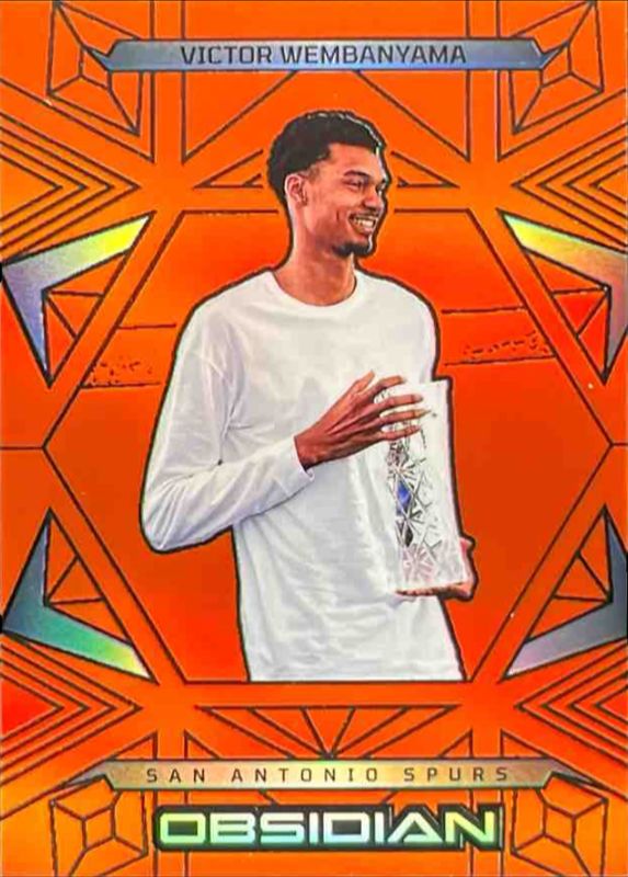 Victor Wembanyama 2024 Obsidian #191 Electric Etch Orange Flood /125 RAW