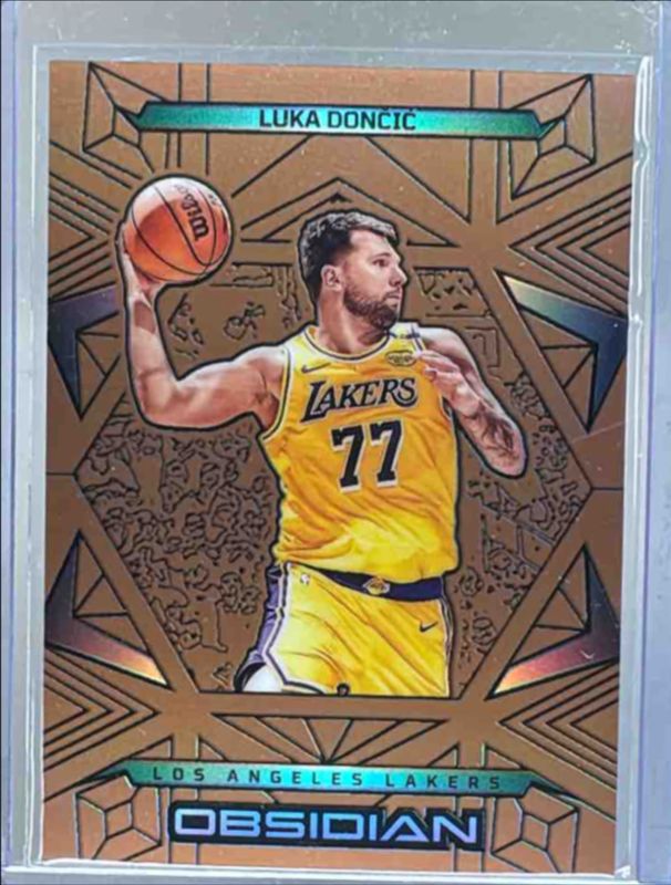Luka Doncic 2024 Obsidian #85 Electric Etch Bronze Flood /99 RAW