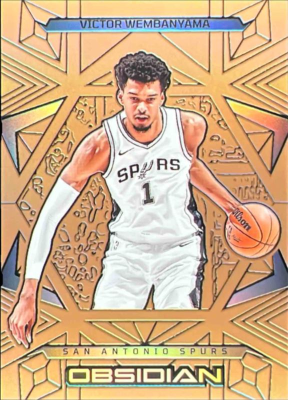 Victor Wembanyama 2024 Obsidian #59 Electric Etch Bronze Flood /99 RAW