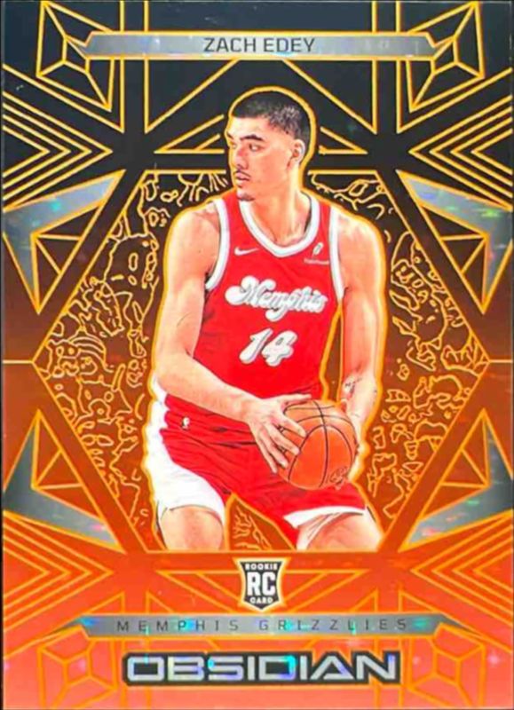 Zach Edey 2024 Obsidian #161 Electric Etch Martian FOTL /16 Rookie RAW
