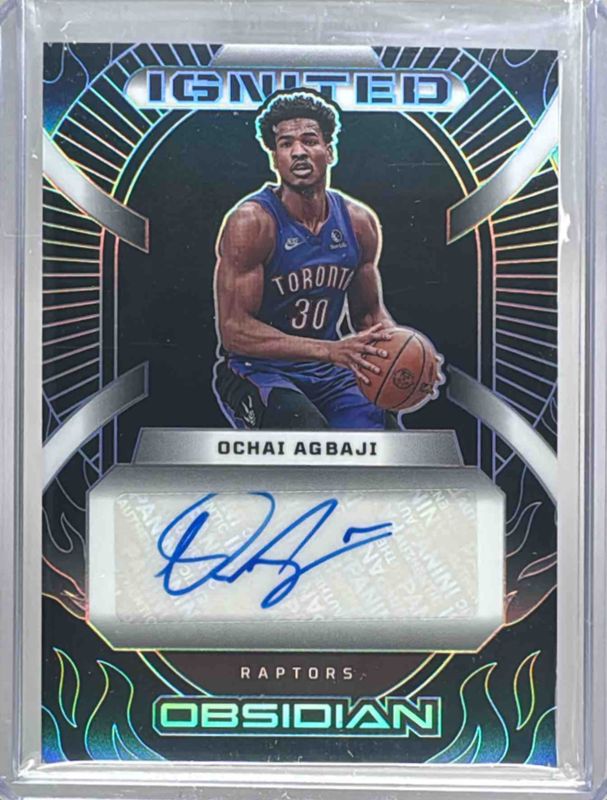Ochai Agbaji 2024 Obsidian #16 Ignited Signatures /35 RAW