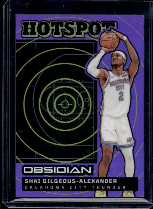 Shai Gilgeous-Alexander 2024 Obsidian #14 Hotspot - Electric Etch Purple Flood /75 RAW