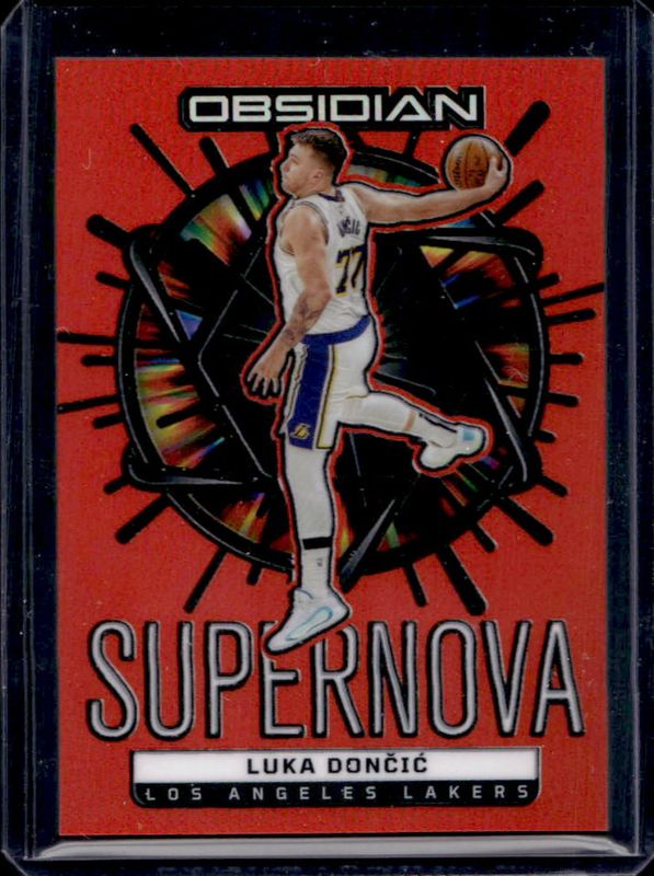 Luka Doncic 2024 Obsidian #8 Supernova - Electric Etch Orange Flood /99 RAW